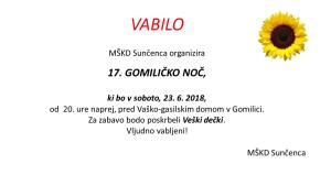 Vabilo gomilička noč
